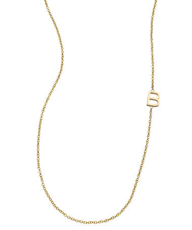Maya Brenner Asymmetrical Mini Letter Necklace