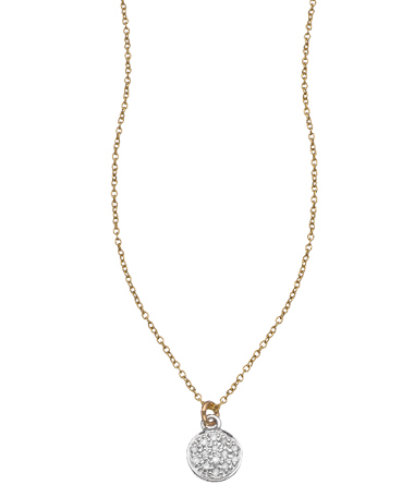 Maya Brenner Diamond Disc Pendant Necklace
