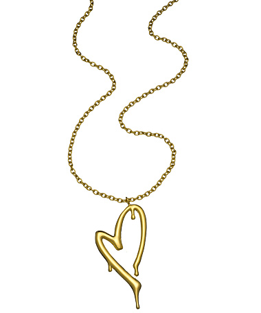 Me + Mi Gold Chrystie Heart Pendant Necklace