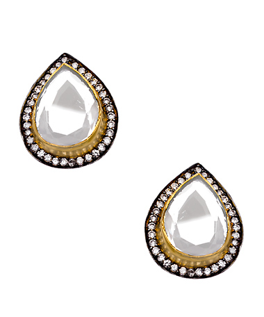 Meghna Designs Pear Shaped Mirror Earrings