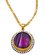 Meghna Designs Purple Lunar Druzy Necklace