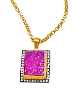 Meghna Designs Pink Textured Agate Necklace
