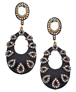 Meghna Designs Gold Black and CZ Myra Earrings