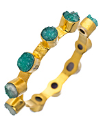Meghna Designs Gold and Green Druzy Bangle Bracelet