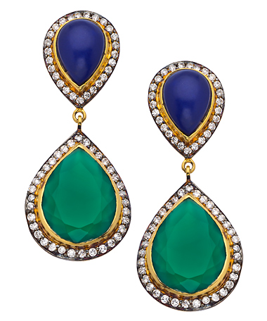 Meghna Designs Gold and CZ Parineta Teardrop Earrings
