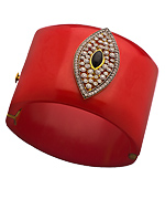 Meghna Designs Red Marquise Cuff