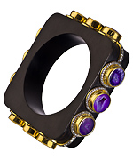 Meghna Designs Square Wood Druzy Cuff