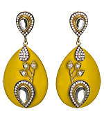 Meghna Designs Yellow Resin Leaf Earrings