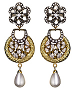 Meghna Designs White Faux Pearl Drop Earrings