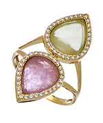 Melanie Auld Pave Double Teardrop Ring