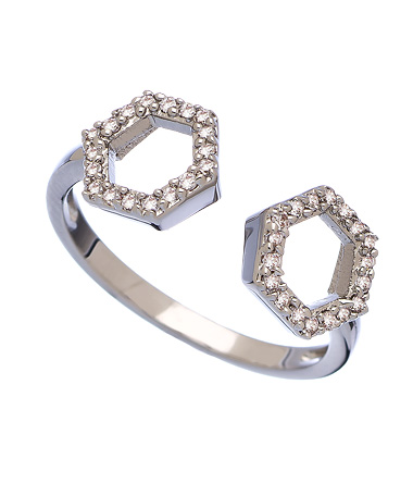Melanie Auld Open Double Hexagon Ring