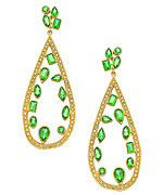 Melinda Maria Floating Mosaic Emerald Earrings