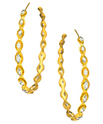 Melinda Maria White Diamond Gwyneth Large Hoop Earrings