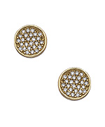 Melinda Maria Hunter Gold White CZ Pave Studs