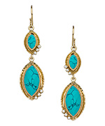 Melinda Maria Serena Gold Turquoise White CZ Earrings