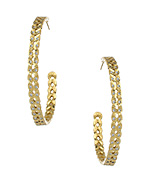 Melinda Maria Andi Gold White CZ Pod Pave Hoops