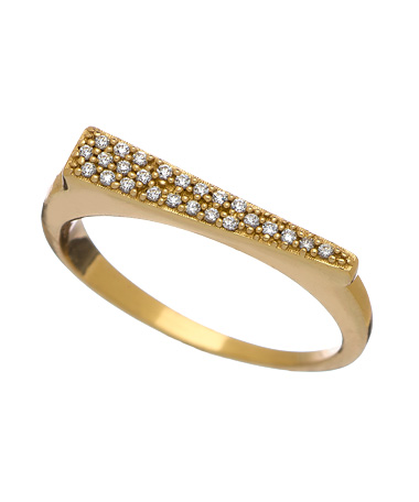 Melinda Maria Katrina Gold White CZ Pave Ring