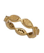 Melinda Maria Gwyneth Gold White CZ Pave Ring