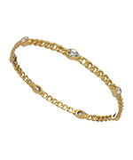 Melinda Maria Alabama Gold White CZ Bangle