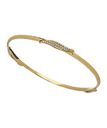 Melinda Maria Mattie Gold White CZ Pave Bangle