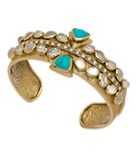 Melinda Maria Hawthorne Gold Turquoise White Onyx White CZ Cuff