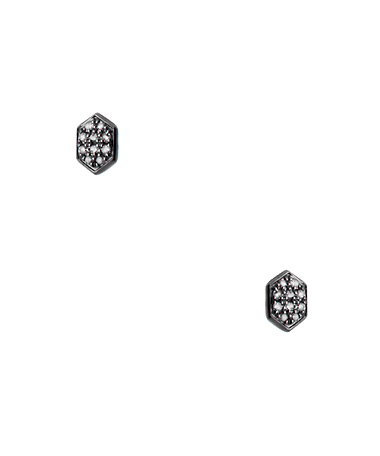 Meredith Marks Silver and Diamond Melissa Stud Earrings
