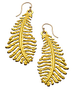 MerriJane Morrison Jewelry Large Gold Fern Leaf Earrings