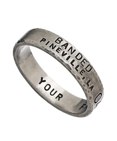 Metal Pressions Personalized Double Row Silver Band