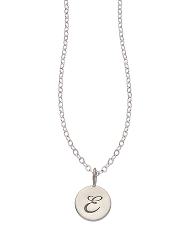 Metal Pressions 1/2 Inch Sterling Silver Personalized Script Pendant Necklace