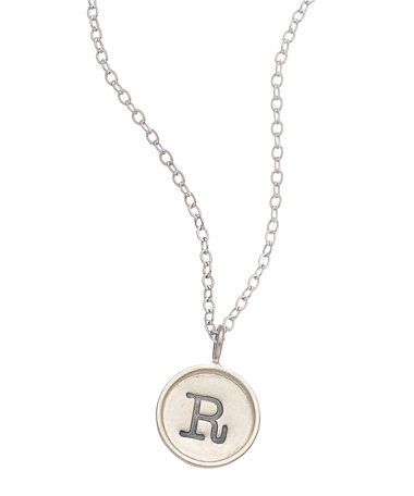 Metal Pressions 5/8 Inch Sterling Silver Personalized Typewriter Key Pendant Necklace