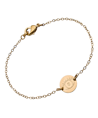 Miriam Merenfeld Gold Engraved Evil Eye Bracelet