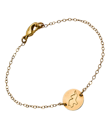 Miriam Merenfeld Gold Engraved Elephant Symbol Bracelet