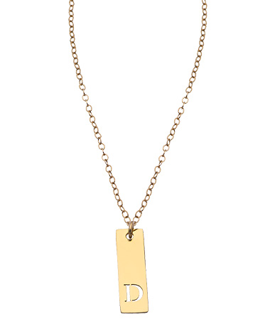Miriam Merenfeld Extra Small Vertical Bar Initial Pendant Necklace