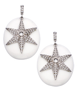 Miriam Salat White CZ Starfish Earrings