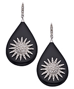 Miriam Salat Black CZ Starburst Earrings