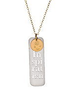 Miriam Merenfeld Sterling Silver Inspiration Tag and Hamsa Disc Necklace