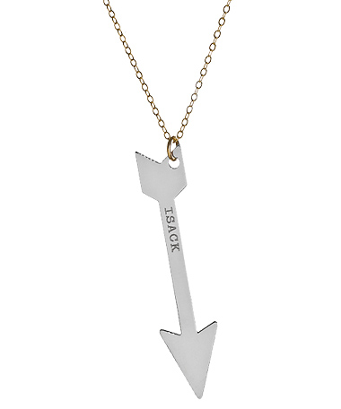 Miriam Merenfeld Sterling Silver Personalized Arrow Charm Necklace