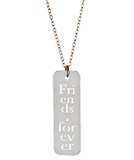 Miriam Merenfeld Sterling Silver Friends Forever Tag Necklace