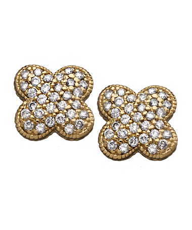 Morris and David Gold Clover Diamond Earrings