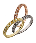 Morris and David Textured Channel Band Rings