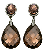 Mystic Light Tear Drop Smokey Quartz Earrings