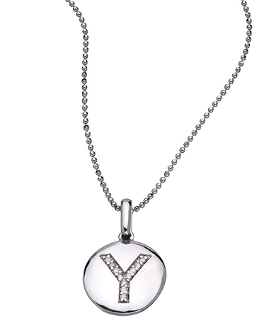 Mystic Light Diamond Initial Circle Pendant Necklace