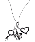 Mystic Light White Gold and Black Diamond Charms Necklace