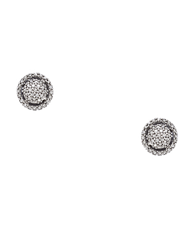 Mystic Light Silver and Pave Diamond Stud Earrings