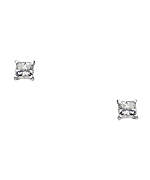Mystic Light White Gold and Princess Cut Diamond Stud Earrings