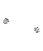 Mystic Light White Gold Pave and Round Diamond Stud Earrings