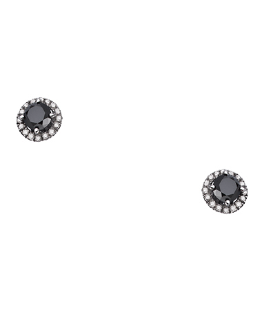 Mystic Light Black and White Diamond Stud Earrings
