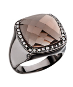 Mystic Light Large Diamond Smoky Quartz Cocktail Ring