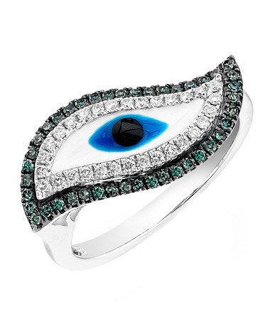 Mystic Light Evil Eye Blue Diamond Ring