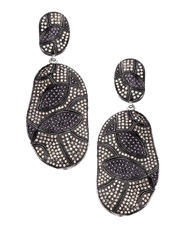 Mystic Light Black and Brown Diamond Pave Drop Earrings